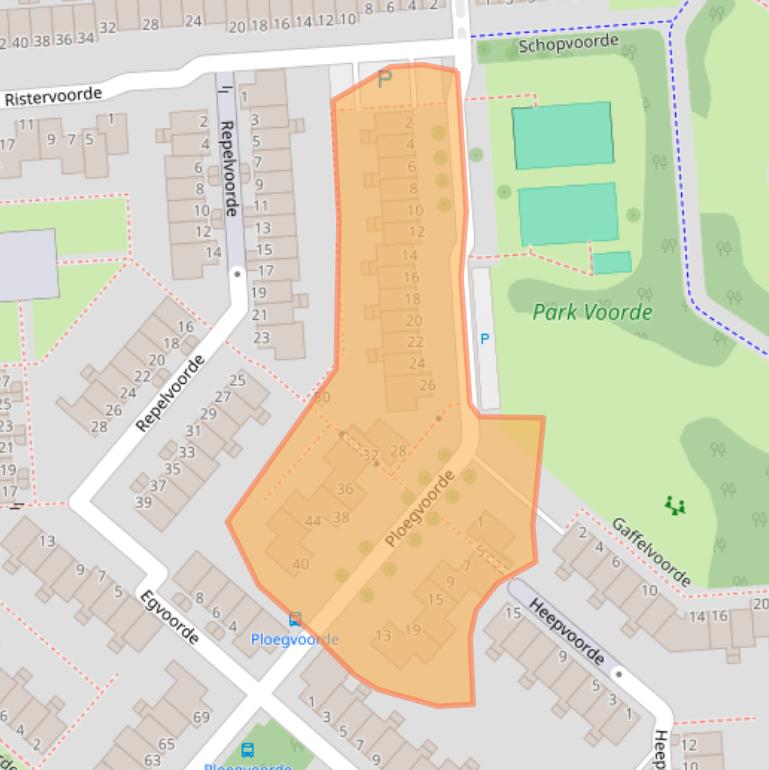 Kaart van postcodegebied 3204ED.