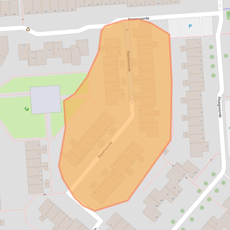 Kaart van postcodegebied 3204EE.