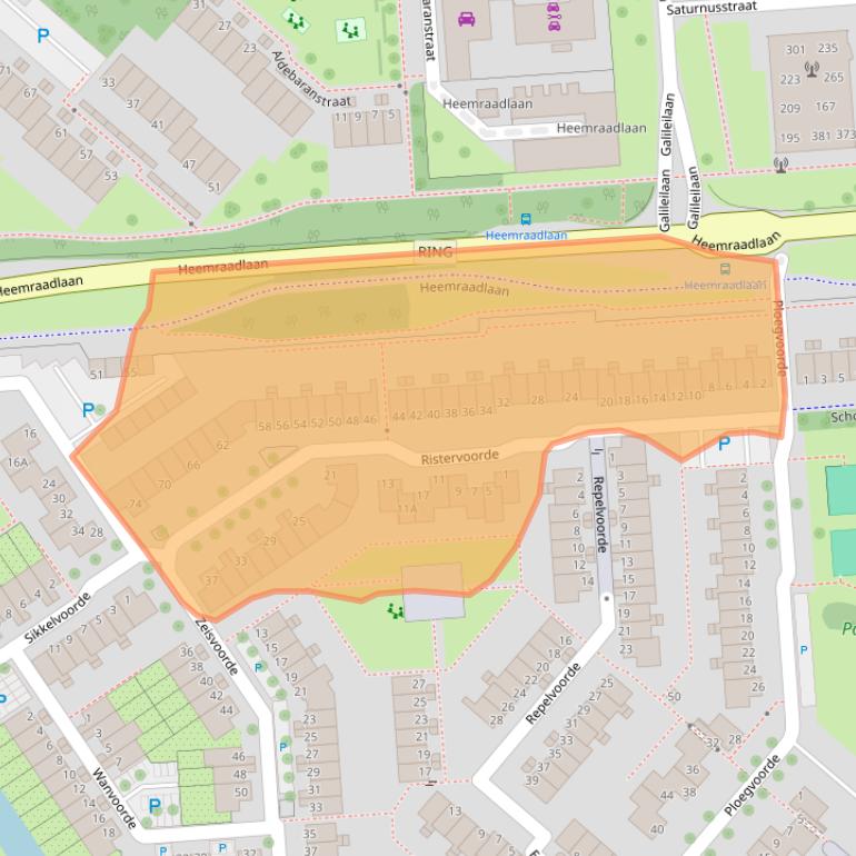 Kaart van postcodegebied 3204EG.
