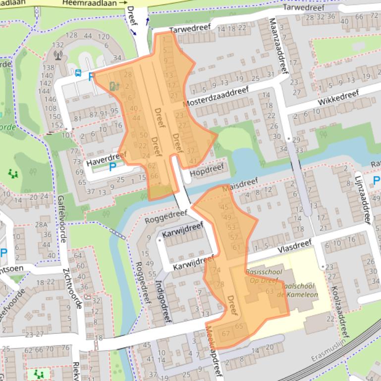 Kaart van postcodegebied 3204GB.