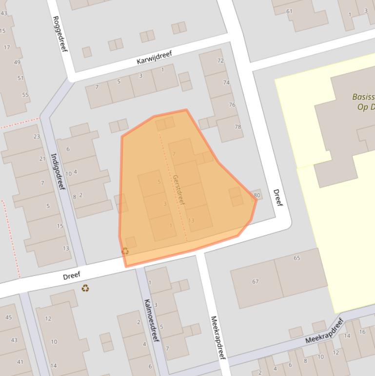 Kaart van postcodegebied 3204GC.