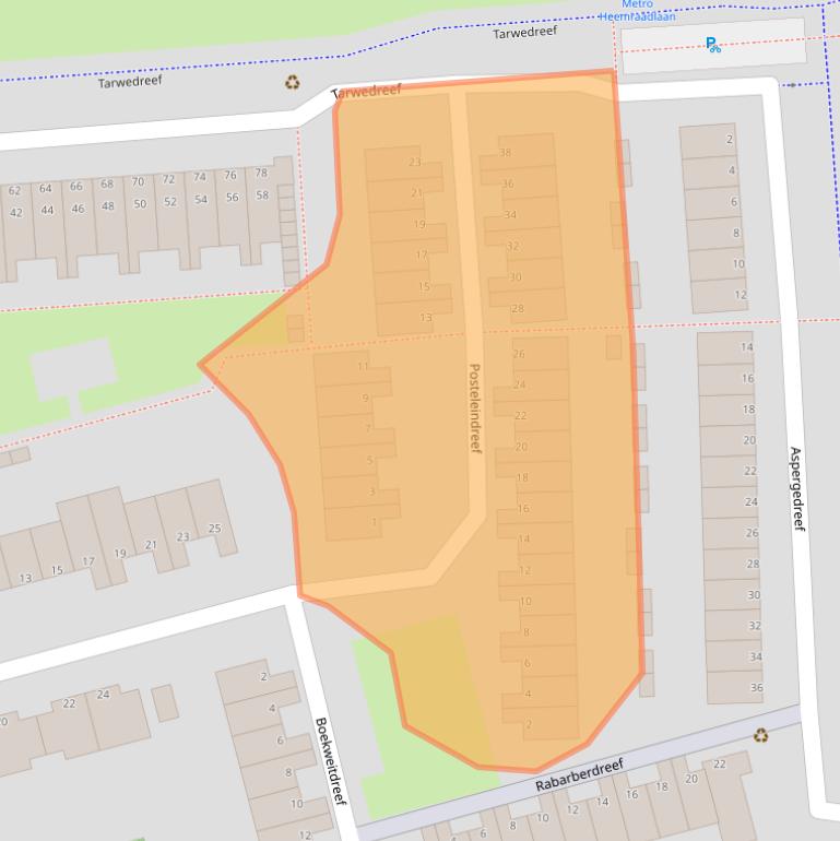 Kaart van postcodegebied 3204HC.