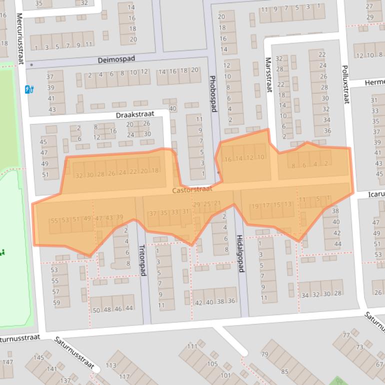 Kaart van postcodegebied 3204TA.