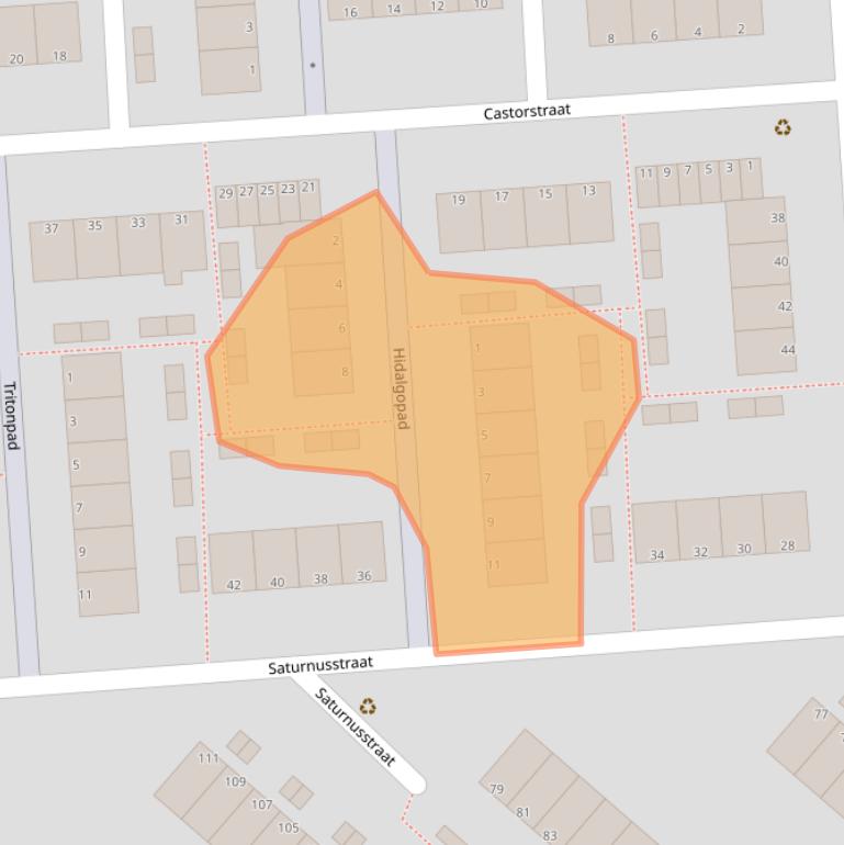 Kaart van postcodegebied 3204TD.