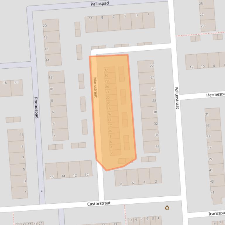 Kaart van postcodegebied 3204TG.