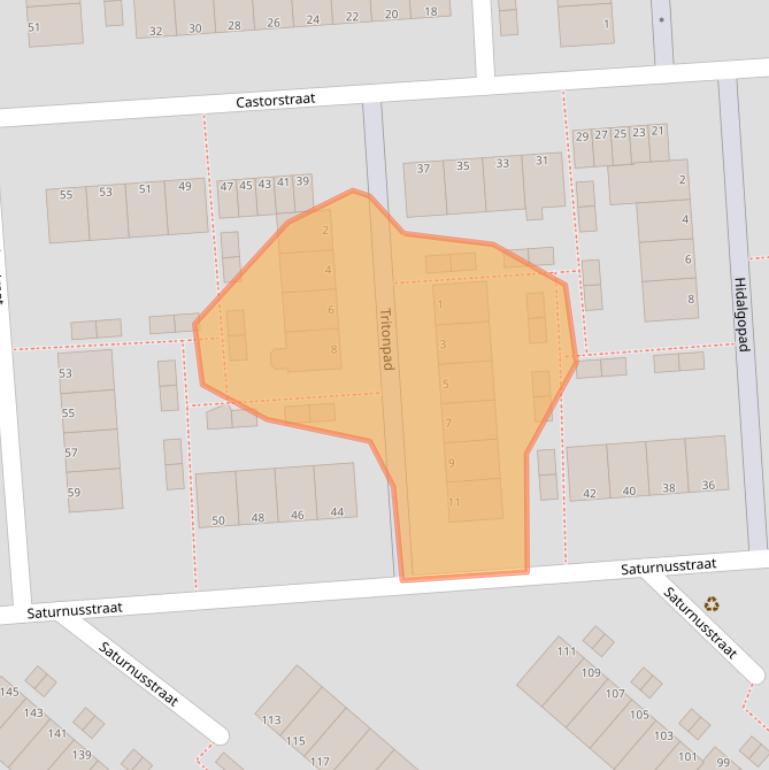 Kaart van postcodegebied 3204TW.
