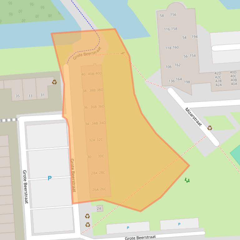 Kaart van postcodegebied 3204VC.