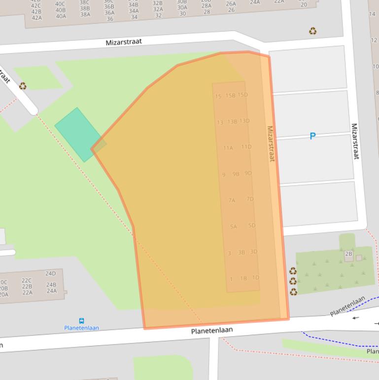 Kaart van postcodegebied 3204VE.