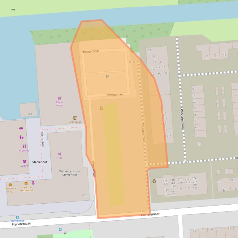 Kaart van postcodegebied 3204VJ.