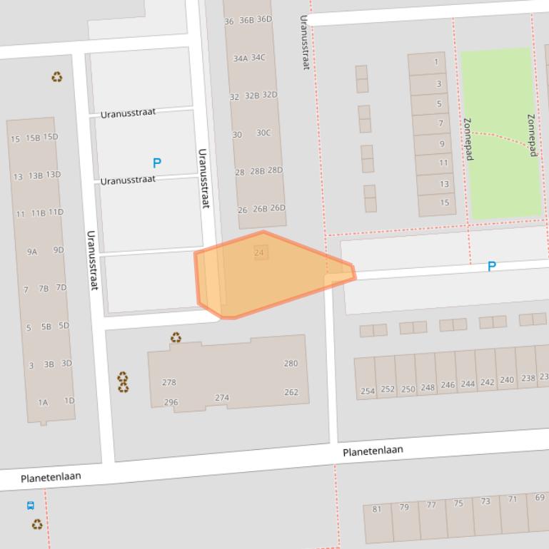 Kaart van postcodegebied 3204XP.