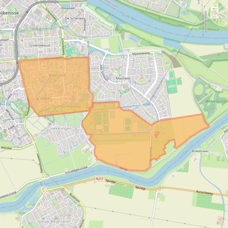 Kaart van postcodegebied 3205.
