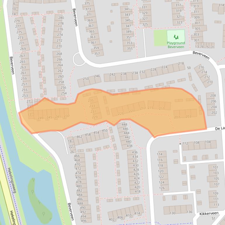 Kaart van postcodegebied 3205AB.