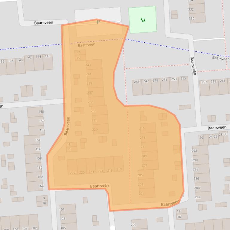 Kaart van postcodegebied 3205BC.