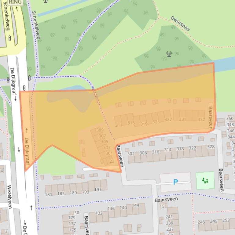 Kaart van postcodegebied 3205BE.