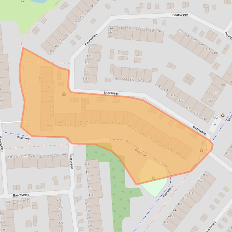 Kaart van postcodegebied 3205BJ.