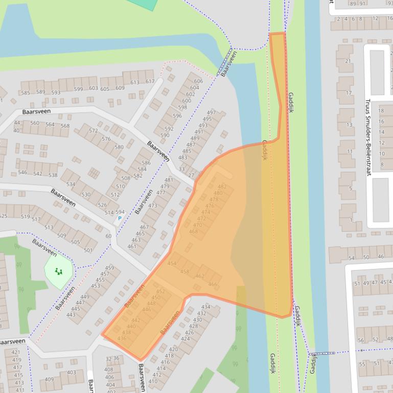 Kaart van postcodegebied 3205BS.