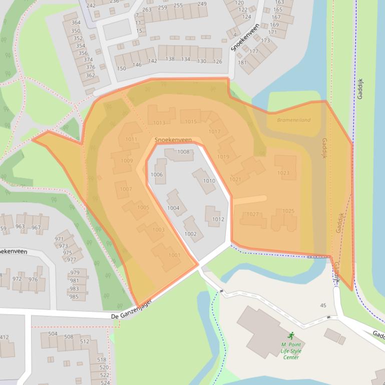 Kaart van postcodegebied 3205CL.