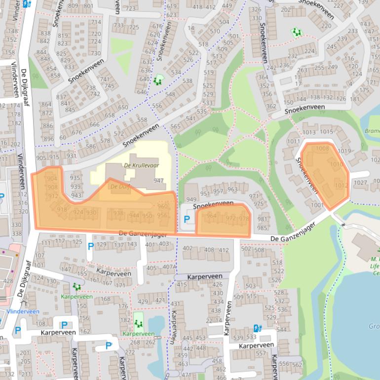 Kaart van postcodegebied 3205CX.