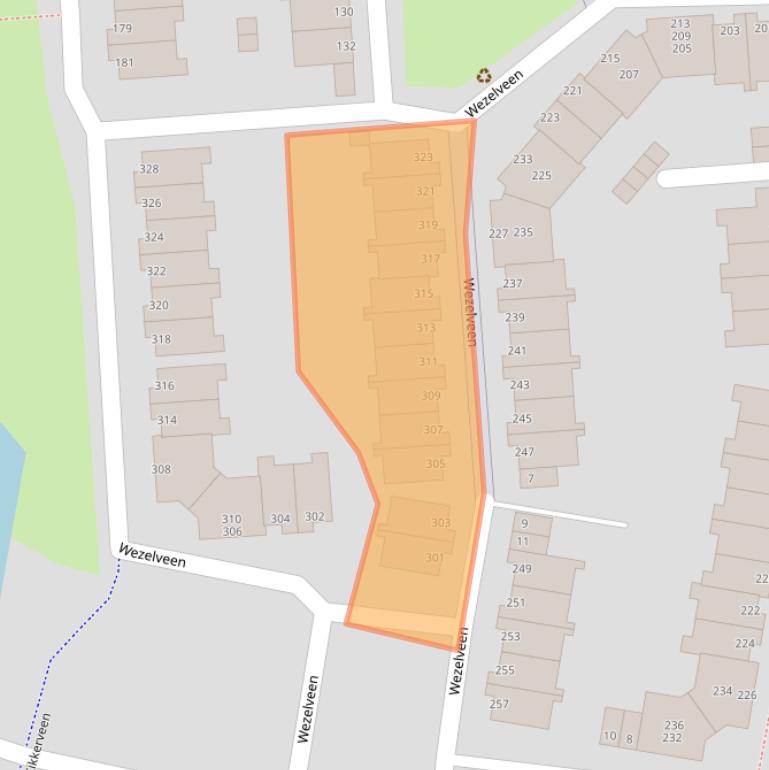 Kaart van postcodegebied 3205ET.