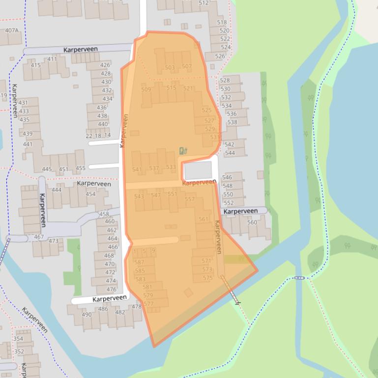 Kaart van postcodegebied 3205HE.