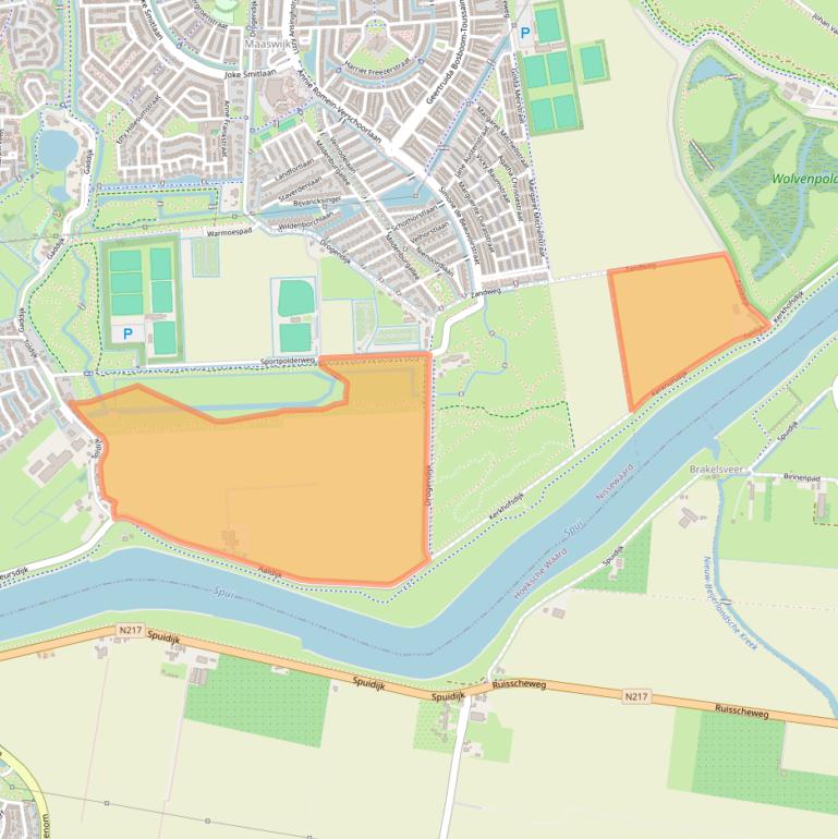 Kaart van postcodegebied 3205LG.