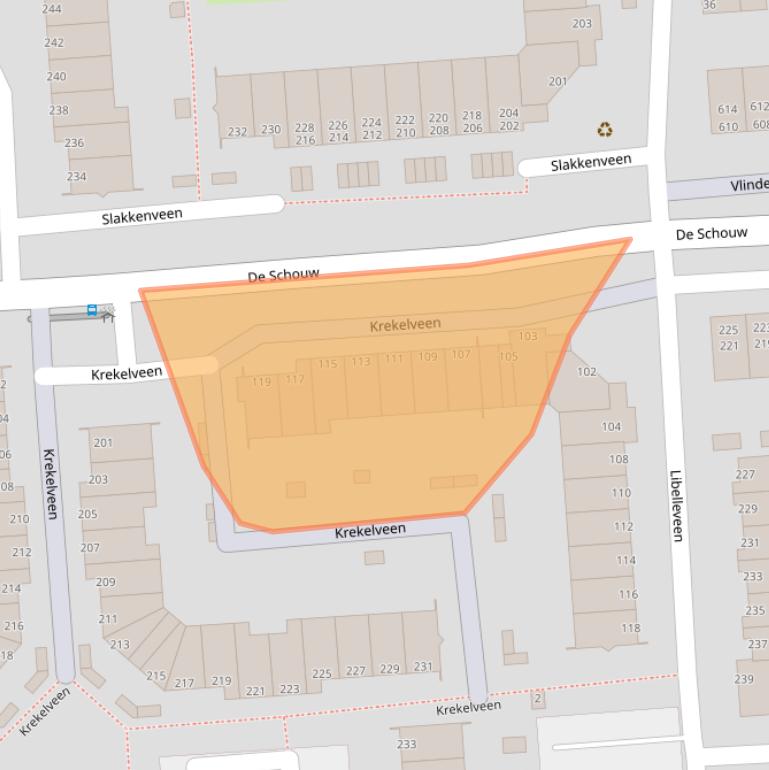 Kaart van postcodegebied 3205RA.