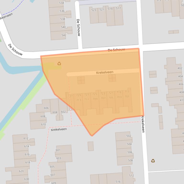 Kaart van postcodegebied 3205RE.