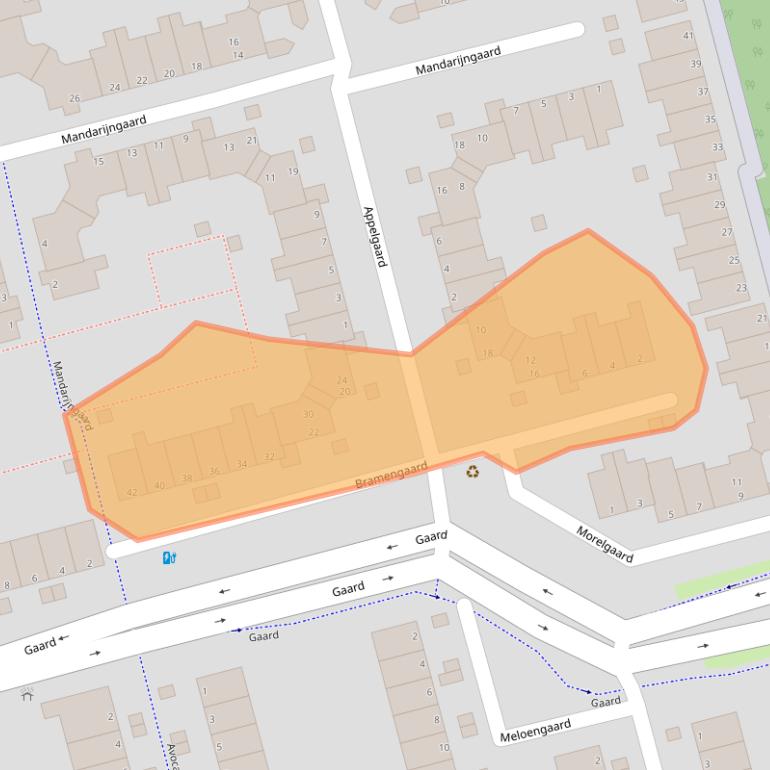 Kaart van postcodegebied 3206AD.