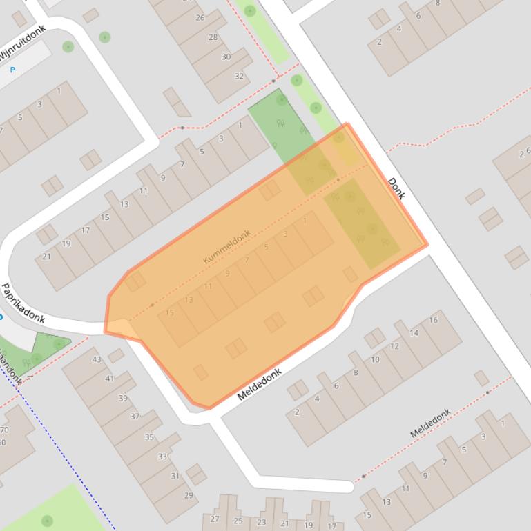 Kaart van postcodegebied 3206BE.