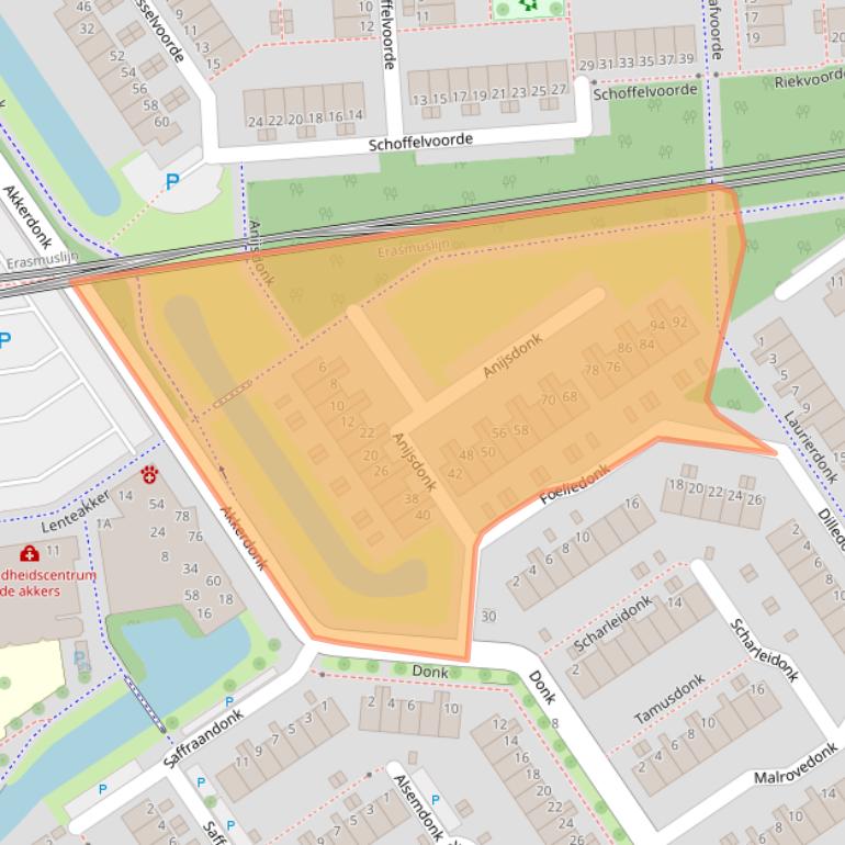 Kaart van postcodegebied 3206BJ.