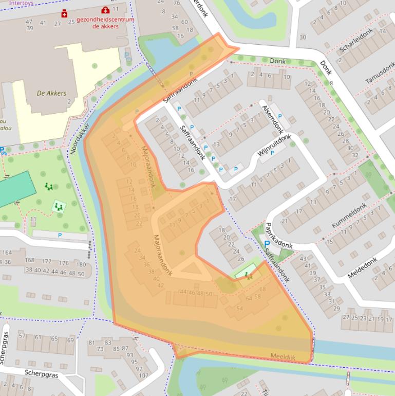 Kaart van postcodegebied 3206CA.