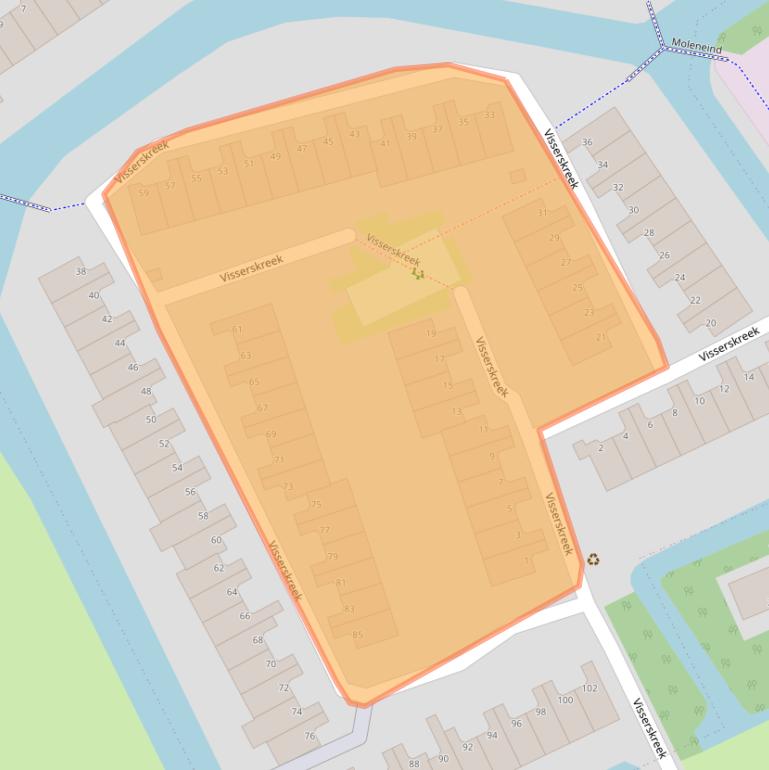 Kaart van postcodegebied 3206GP.