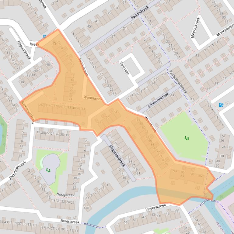 Kaart van postcodegebied 3206GT.