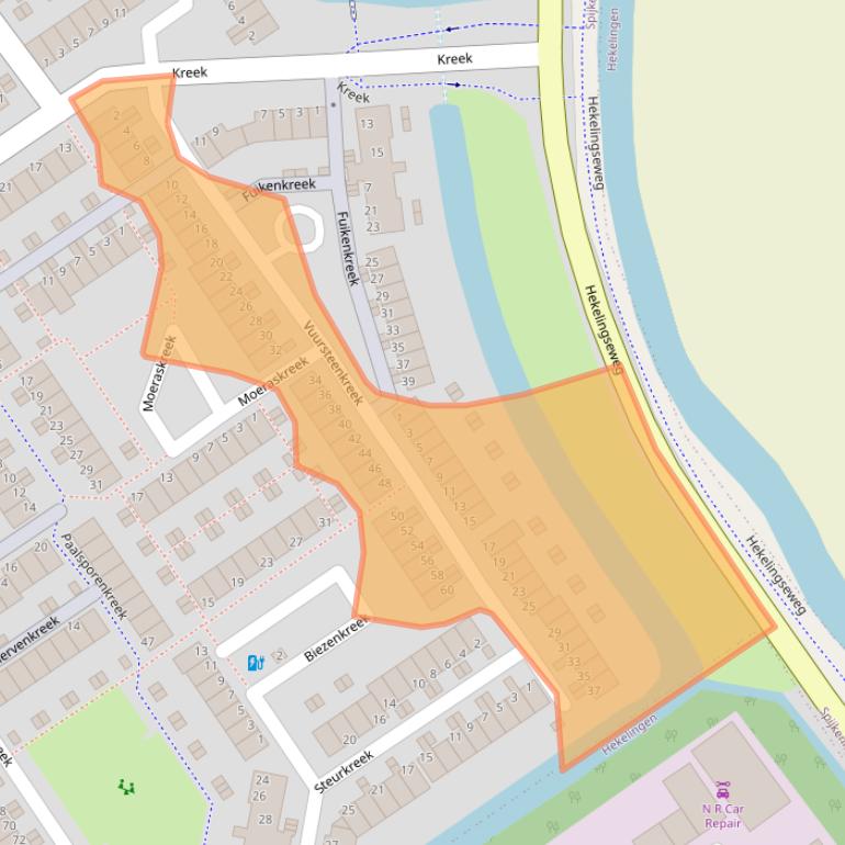 Kaart van postcodegebied 3206HR.