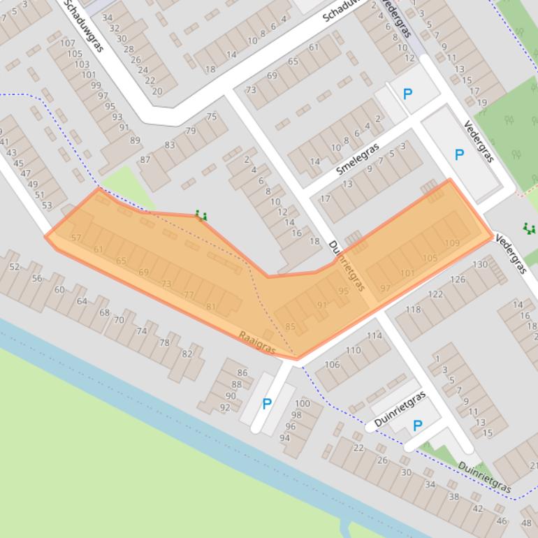 Kaart van postcodegebied 3206JJ.