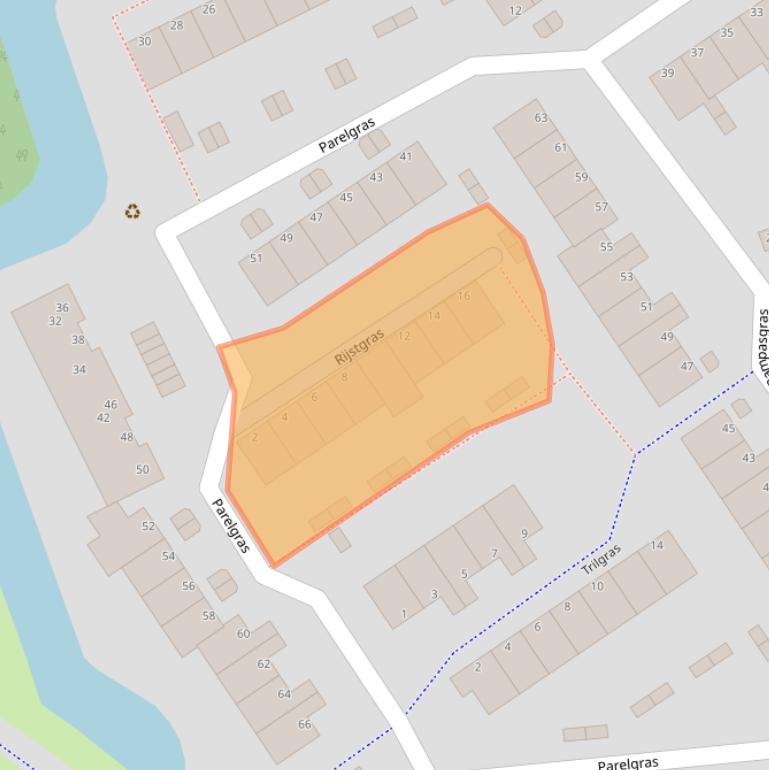 Kaart van postcodegebied 3206RJ.