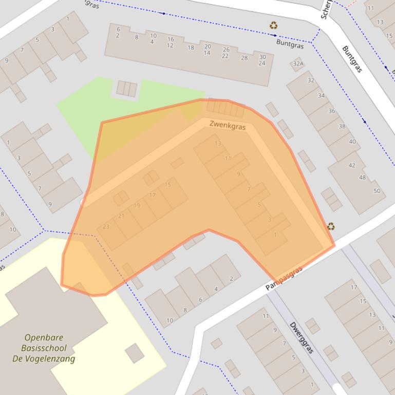 Kaart van postcodegebied 3206RL.