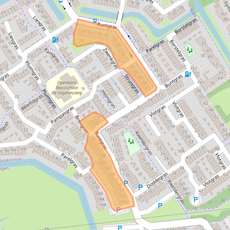 Kaart van postcodegebied 3206SE.