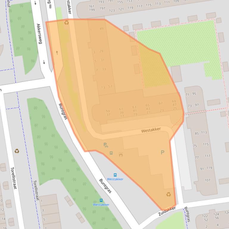 Kaart van postcodegebied 3206TD.