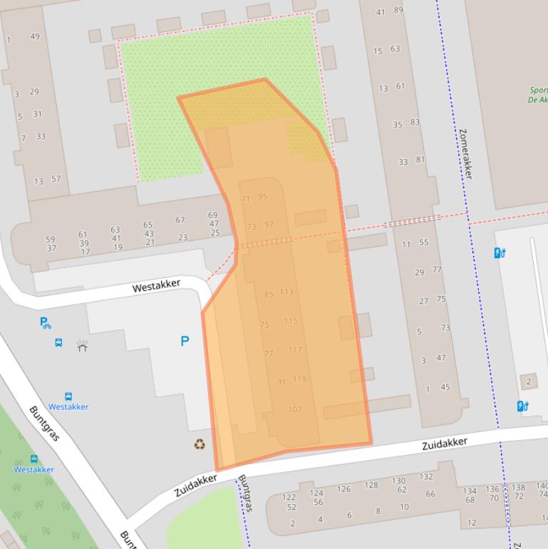 Kaart van postcodegebied 3206TE.