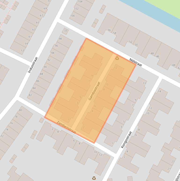 Kaart van postcodegebied 3207AB.