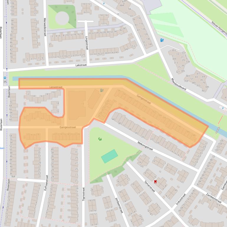 Kaart van postcodegebied 3207AC.