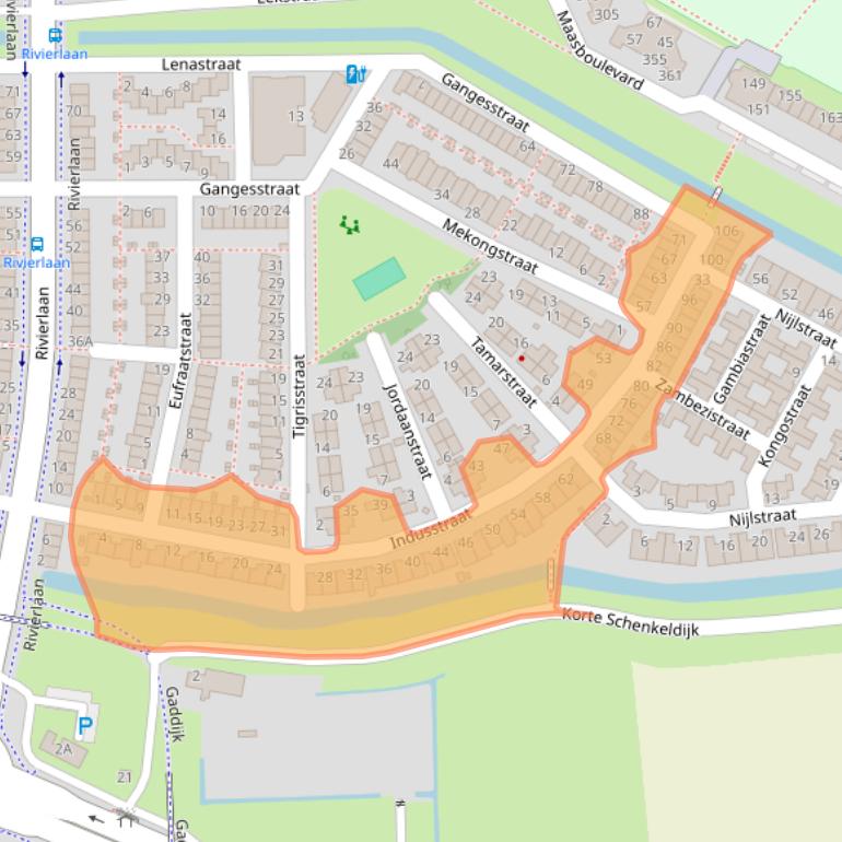 Kaart van postcodegebied 3207AD.