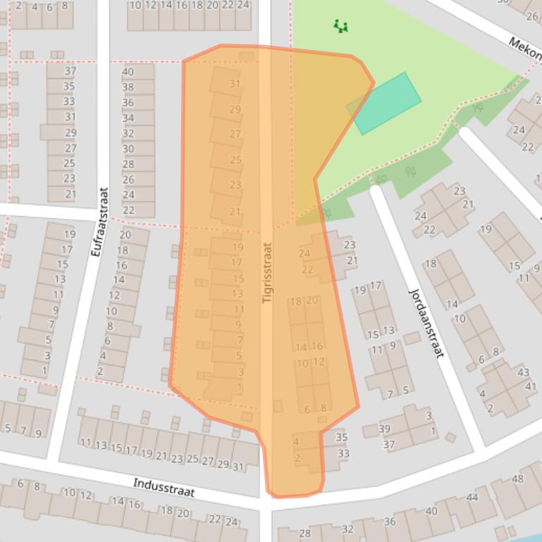 Kaart van postcodegebied 3207AN.