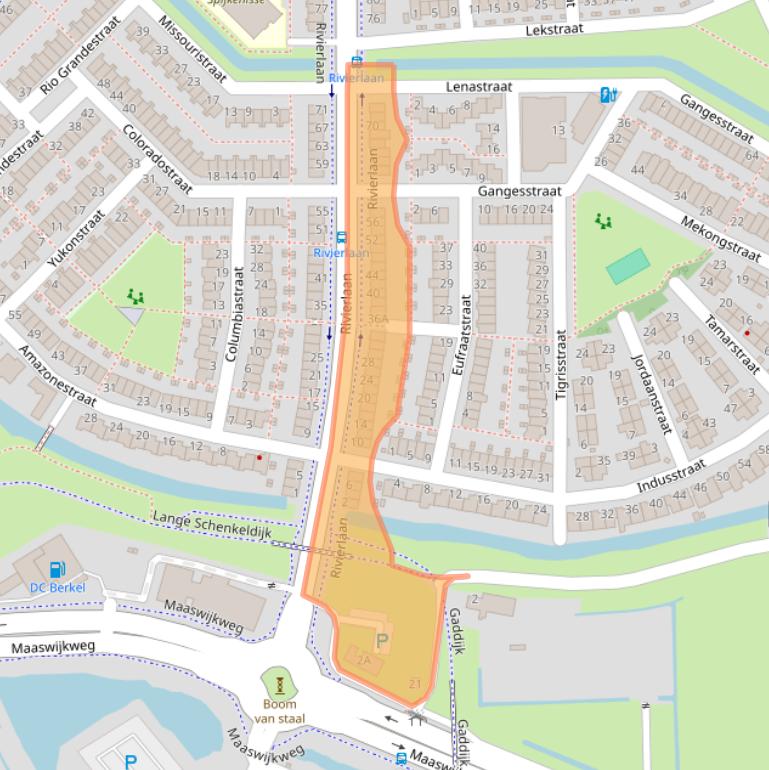Kaart van postcodegebied 3207BL.