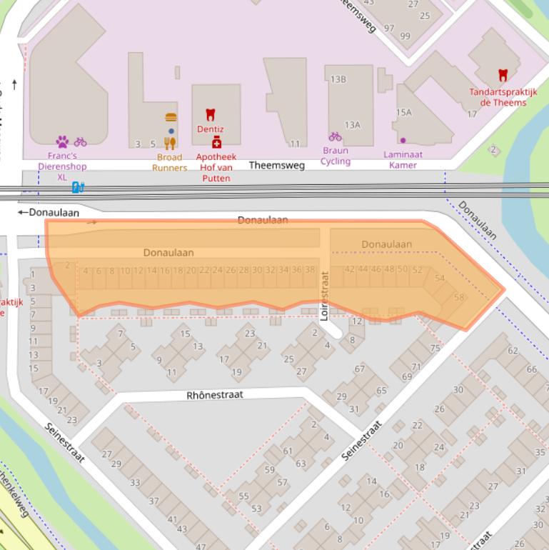 Kaart van postcodegebied 3207CA.
