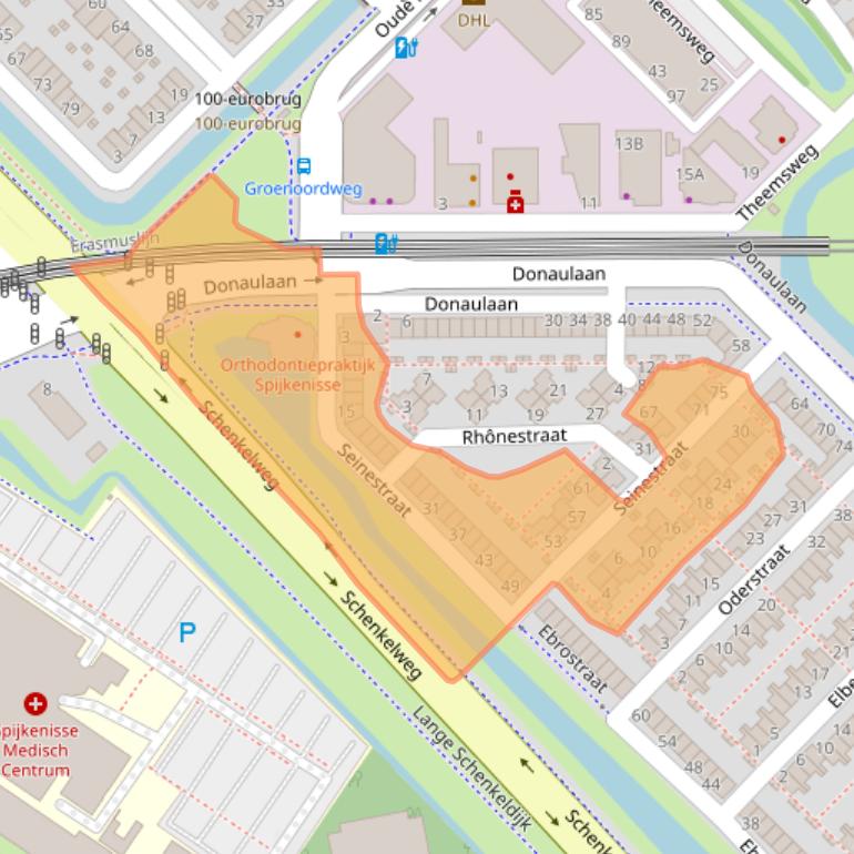 Kaart van postcodegebied 3207CJ.