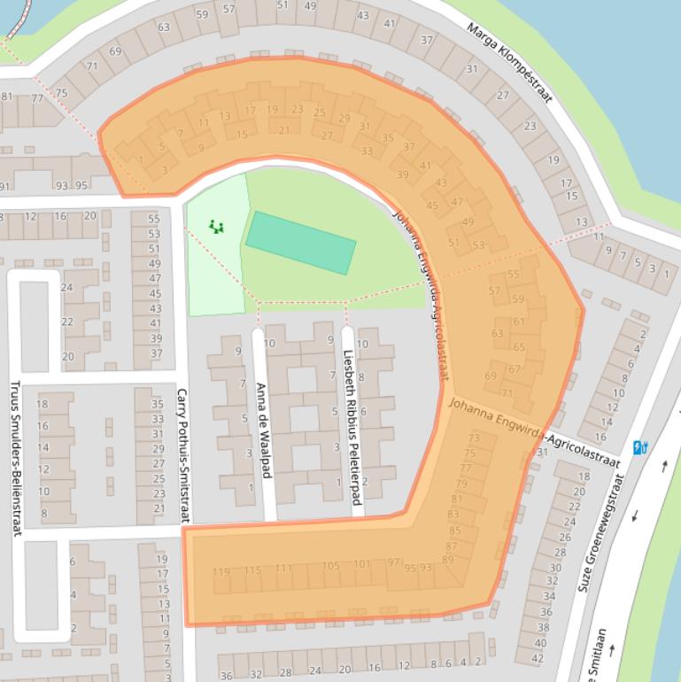 Kaart van postcodegebied 3207DA.