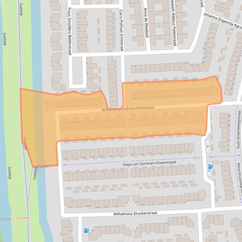Kaart van postcodegebied 3207DC.