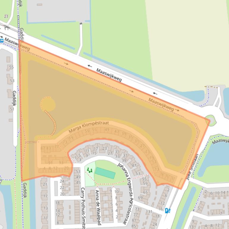 Kaart van postcodegebied 3207DD.